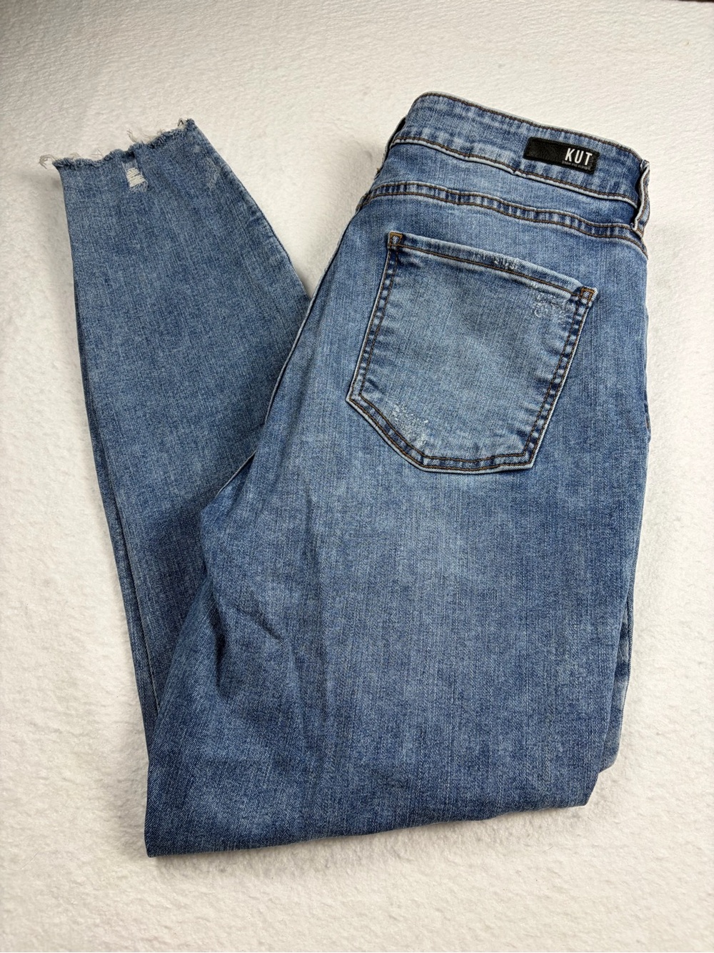 Kut‎ from the Kloth Donna high rise ankle Skinny Jeans with Raw Hem